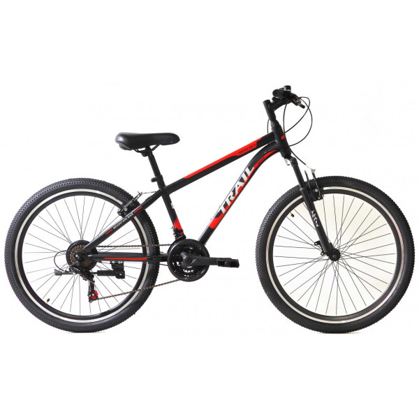 Ποδήλατο Trail 40S 24x11 ΜΤΒ 21Τ Shimano Μαύρο-Κόκκινο 2025