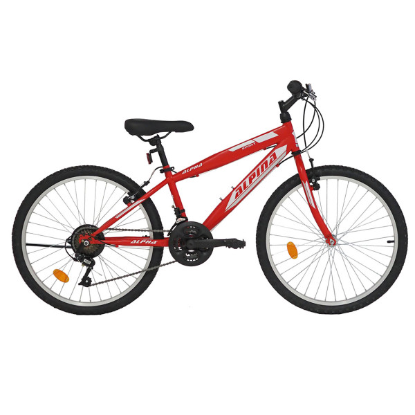 ALPINA ALPHA MTB 24'' MAN RED ΜΕ ΑΝΑΡΤΗΣΗ ΚΑΙ SHIMANO 1400A 2022