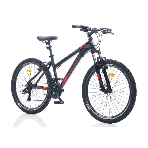 Ποδήλατο Corelli Via Lady 1.1 24″ MTB Αλουμινίου 1 με κλειδωμα Μαυρο-Κοκκινο