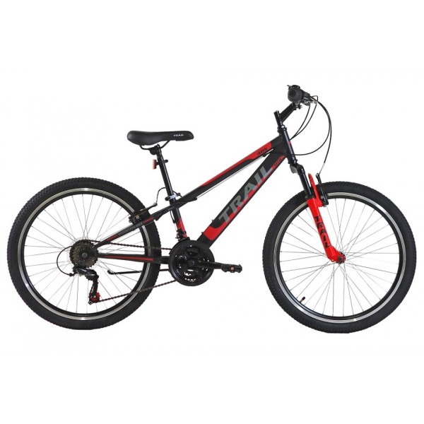 Ποδήλατο Trail 40S 24x11 ΜΤΒ 21Τ Shimano Μαύρο Κόκκινο