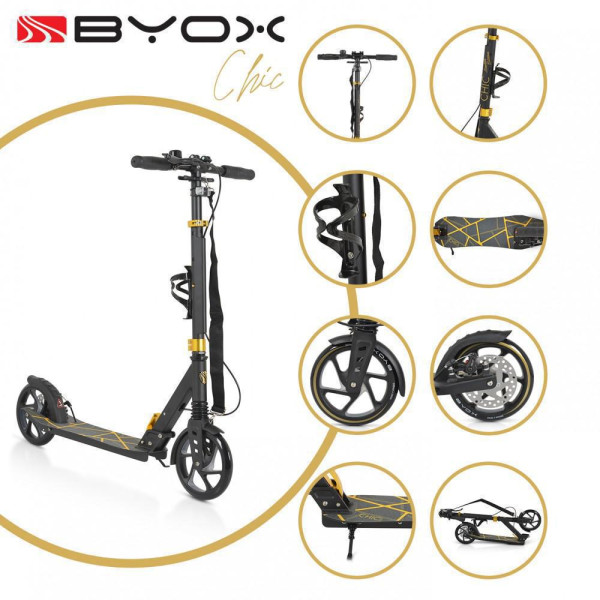 Byox Scooter Δίτροχο Αναδιπλούμενο Πατίνι Chic Black 3800146228408