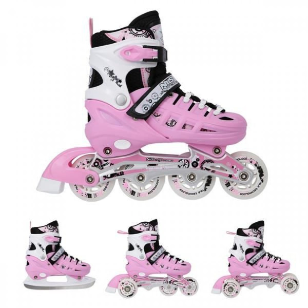 Αυξομειούμενα Πατίνια Roller NH 10905 ΣΕΤ 4 ΣΕ 1 INLINE SKATES NILS EXTREME ΡΟΖ