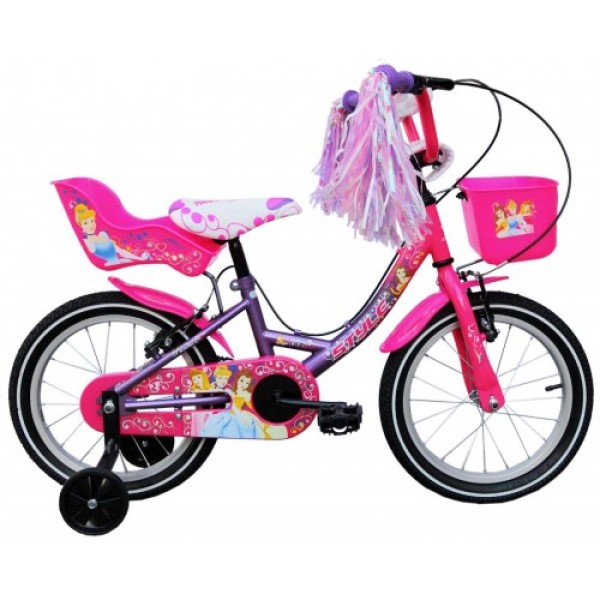 Παιδικό ποδήλατο 14" Style Princess - Ροζ/Μωβ