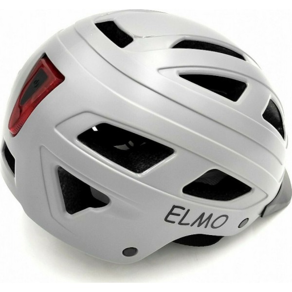 Elmo SK-348 Κράνος Ποδηλάτου Γκρι με Φως LΕD